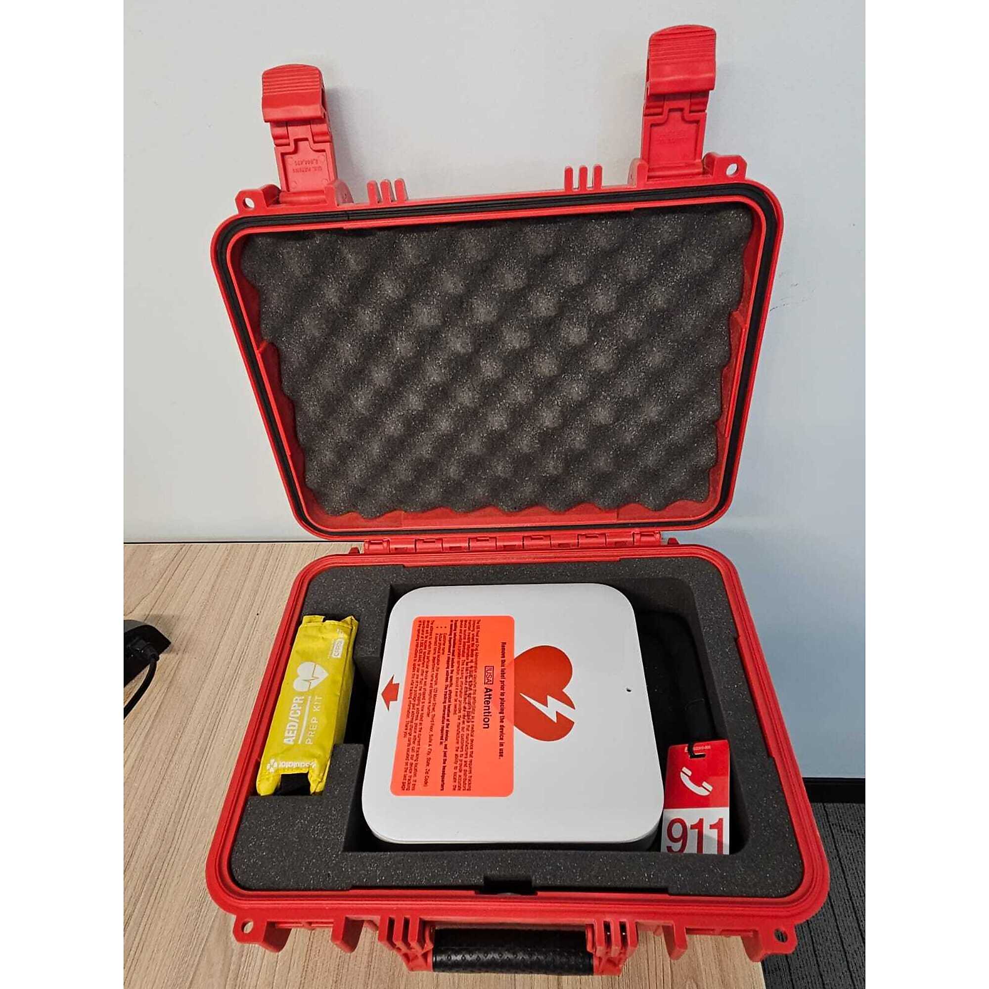 Aero Healthcare Cardiac LifePak CR2 Fully Automatic Cellular Defibrillator — English-Spanish, Rugged Case, Model# CA-RG02-3